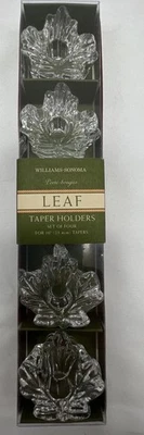 Williams Sonoma Hoja de Otoño 4 Pequeños Portavelas de Vidrio Decoración de Otoño Foto 1 de 4