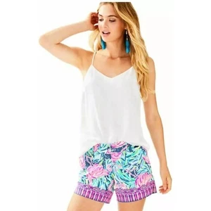 Pantaloncini Lilly Pulitzer 5" Callan Flamenco Beach Engineered taglia 6 colorati usati in ottime condizioni - Foto 1 di 8