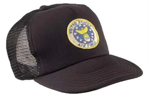 Vintage US Airforce Trucker Cap Snapback Hat USAF Logo Patch Navy Blue Mesh Back - Picture 1 of 2