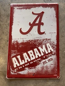 Alabama Crimson Tide Football Metal wall hanging Sign 18x12 - Picture 1 of 5