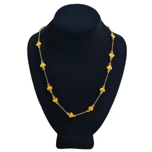 Collar Estación Kate Spade Tono Dorado Esmalte Pala a Pala Amarillo Sobre Cabeza 31" - Imagen 1 de 5