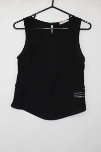 LUSH Größe XS schwarz breite Träger Tanktop leicht transparente Netzeinsätze hergestellt in den USA - Bild 1 von 5
