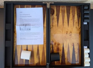 Large Burl Wood 26"X20” Backgammon Set - Vintage Pre-owned Set - Picture 1 of 9