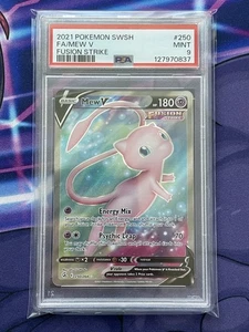 2021 Pokemon SWSH Fusion Strike MEW V Full Art #250 PSA 9 MINT - Picture 1 of 5