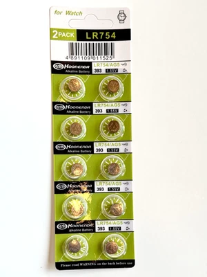 Baterías LR754 AG5 193 393 SR754 SR48 LR48 Reloj Batería 1.5V Alcalina Paquete de 10 Foto 1 de 2