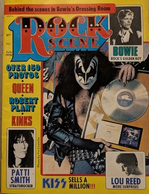 Rock Scene Magazine July 1976 KISS, Queen, Led Zeppelin, Kinks, Bowie, Lou Reed  - Image 1 of 4