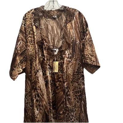 Babydoll Vintage 2 Piezas Bata Tesoro Secreto M Animal Tanque Satén Pijama Top Foto 1 de 4