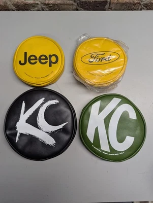 Lot NOS KC Hilites Fog Lights Vinyl Round Original 80’s Covers  Ford Jeep - Image 1 of 4