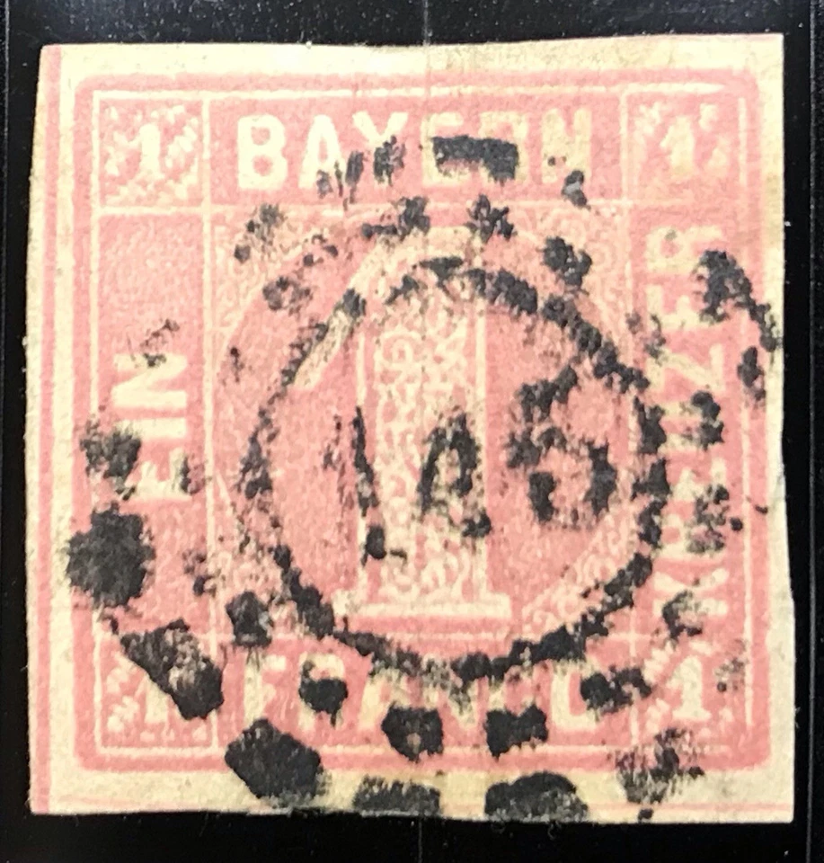 Estampillas de Alemania Baviera Scott #4, 1 crucero, usadas, Foto 1 de 1