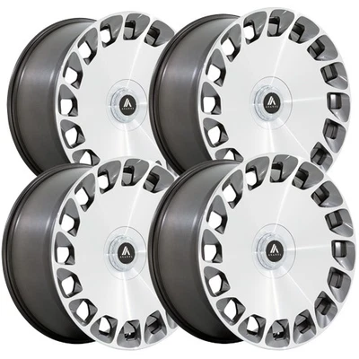 (4) Asanti ABL-45 Aristocrat 20x9 5x112/5x120 +27 Plantinum Wheels Rims 20" Inch - Image 1 of 4
