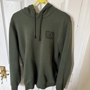EA7 Emporio Armani Men’s Box Logo Hoodie Pullover Medium Fantastic Condition - Picture 1 of 9