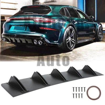 Rear Bumper Diffuser Spoiler 10 Shark Fins Trim For Porsche Panamera 2010-2023 Foto 1 de 4