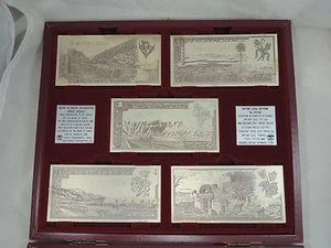 Bank of Israel-1955 1st Series Banknotes-5 Silver rectangle medals (110x55 mm ) - Picture 1 of 4