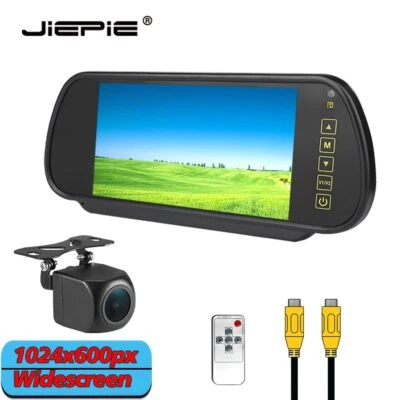 7"Car Rear View Mirror Monitor CCD Reversing Camera Monitor Rear Parking System - Image 1 of 4