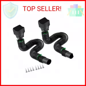 2 Pack Black-Rain Gutter Downspout Extensions, Downspout Extender for Rainwater - Picture 1 of 2