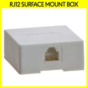 Caja de montaje en superficie RJ12 de un solo puerto 6P6C conector de línea telefónica caja de pared blanca - Imagen 1 de 4