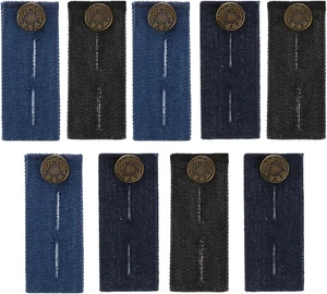 TOODOO 9 Pieces Waist Extender with Metal Button for Pants, Jeans, Trousers and - Picture 1 of 7