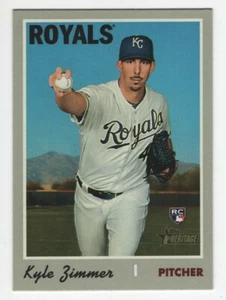 2019 Topps Heritage Baseball Rookie KYLE ZIMMER KANSAS CITY ROYALS #653 - Picture 1 of 12