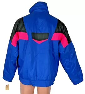 De colección Años 80 NUEVO CON ETIQUETAS NUEVO Chaqueta Ossi Abrigo Esquí Abombado Neón Todo Para Hombres L Bloque de Color - Imagen 1 de 14