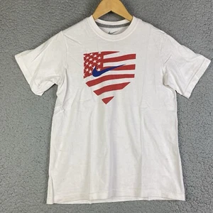 Nike Baseball Youth M Tshirt USA American Flag Home Plate Logo Boys ***READ*** - Picture 1 of 11
