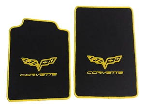 Für Corvette C6 Fußmatten Teppiche VELOUR !Chevrolet autoteppich,fussmatten Gelb - Picture 1 of 1