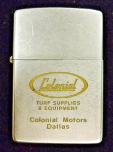 1972 ZIPPO LIGHTER ADVERTISING COLONIAL MOTORS DALLAS - Picture 1 of 6