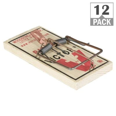 Wood Snap Rat Trap Metal Pedal Indoor Outdoor Easy-to-Use (12-Count) - Изображение 1 из 4