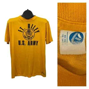 Vintage Ft Riley US Army Graphics T Shirt Single Stitch / Men’s Medium - Picture 1 of 5