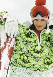 Anthropologie Sweater Apres Ski Cristina 3/4 Zip Oversize Heavy Neon Lime XS - Picture 1 of 15