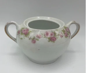 BAVARIA Azúcar Blanco Sin Tapa - Rosas Rosas - Borde Dorado en Asas - Imagen 1 de 4