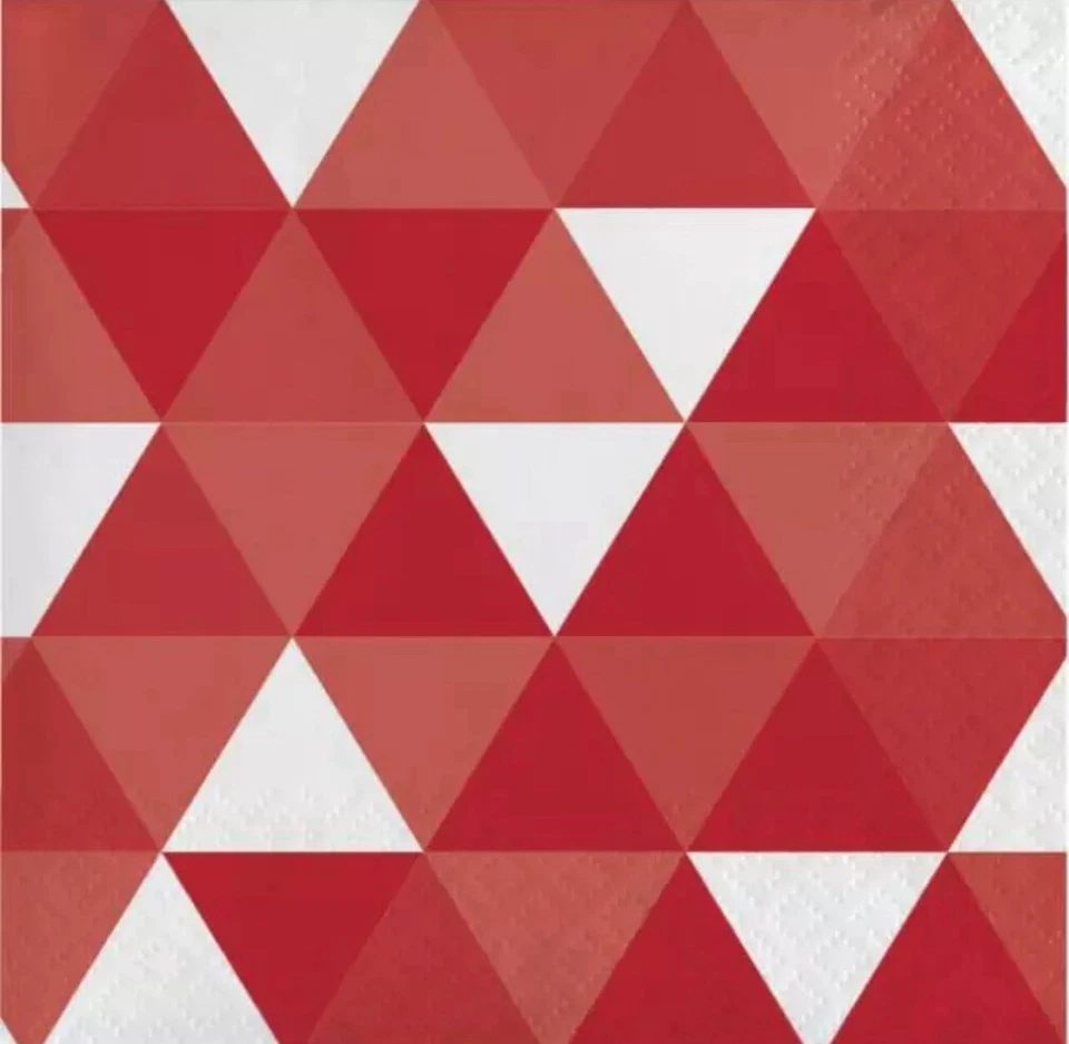 Fractal Red Beverage Napkins Paper 16 Per Pack Tableware Party Decorations - Image 1 of 1