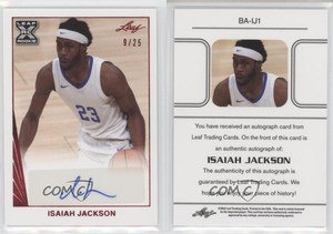 2021-22 Leaf Memories 1990 Base Red /25 Isaiah Jackson #BA-IJ1 Rookie Auto RC