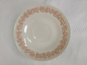 Wedgwood Of Etruria & Barlaston Embossed Queensware Pink & Ivory Saucer Set Of 1 - Picture 1 of 4