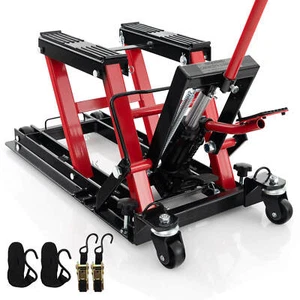 Cric Sollevatore Moto 1500 LBS, Paranco Moto Idraulico con 4 Ruote Pedane - Foto 1 di 10