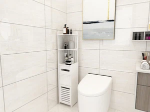 120CM Bathroom Storage Utility Cabinet Reversible Shelf Toilet Paper Roll Holder - Picture 1 of 7