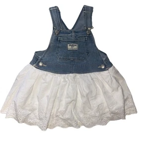 oshkosh b'gosh vestito bambina 24 mesi denim maglione a strati vestito occhielli - Foto 1 di 6