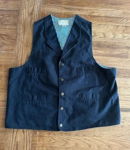 Vintage Scully Weste Herren XXL schwarz Canvas Schnalle hinten Cowboy Western - Bild 1 von 9