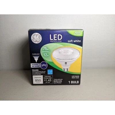GE Soft White 12W Dimmable Outdoor LED Flood Light Bulb PAR30 Short Neck - Image 1 of 4