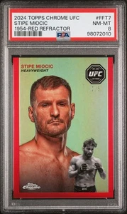 2024 Topps Chrome UFC Stipe Miocic Rosso Rifrattore 2/5 PSA 8 - Edizione Rara - Foto 1 di 5
