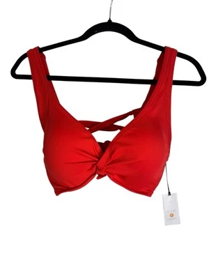 Top de bikini acolchado Shade & Shore Light Lift para mujer talla 36D con aros rojo Foto 1 de 4