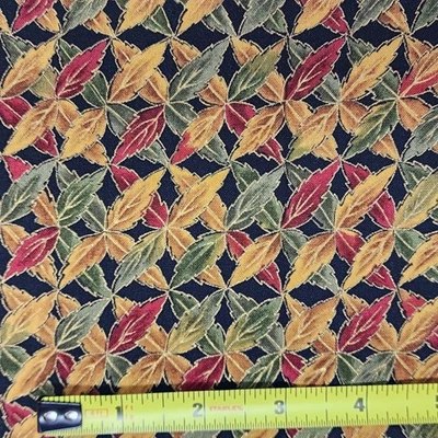 Quilt Craft Fabric Fat Quarter Black With Autumn Leaves Hoffman Harvest VTG - Image 1 of 4