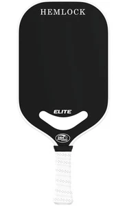 Paleta de Pickball Hemlock Elite Alto Giro y Control Fibra de Carbono Negra Agarre de 4.5" - Imagen 1 de 5