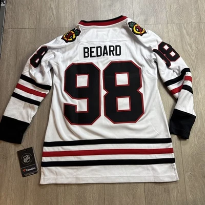 NEW Fanatics Chicago Blackhawks CONNOR BEDARD 98 Jersey Stitched New Women’s - Image 1 of 4
