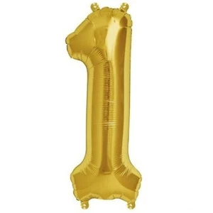 16" GOLD Number 1 Mylar Foil Balloon Backdrop Party Events Decorations Supplies - Picture 1 of 4