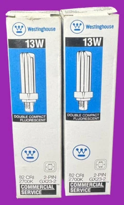 Westinghouse 37044 13W Compact Fluorescent Tube, 2700K GX23-2 Commercial, 2 pack - Image 1 of 4