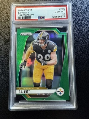 2024 PANINI PRIZM GREEN #245 TJ WATT PSA 10 - Image 1 of 2