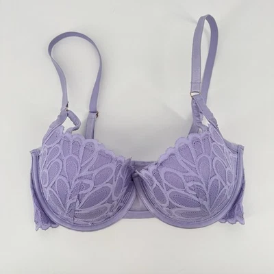 Sutiã Savage x Fenty Feminino Tamanho 32DDD Renda Underwired Roxo Claro Levemente Forrado - Imagem 1 de 4