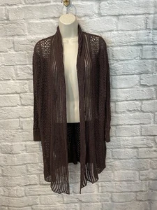 Tommy Bahama Women's Beale Open Knit Cardigan Sweater Brazil Nut Sz M NEW - Picture 1 of 8