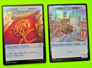 MTG  Aetherdrift - Thopter/Treasure - Double-Sided Token - Foil - Picture 1 of 2