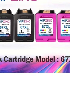 67xl ink cartridges  : 2 cartridges of black and 2 cartridges tricolor - Picture 1 of 1